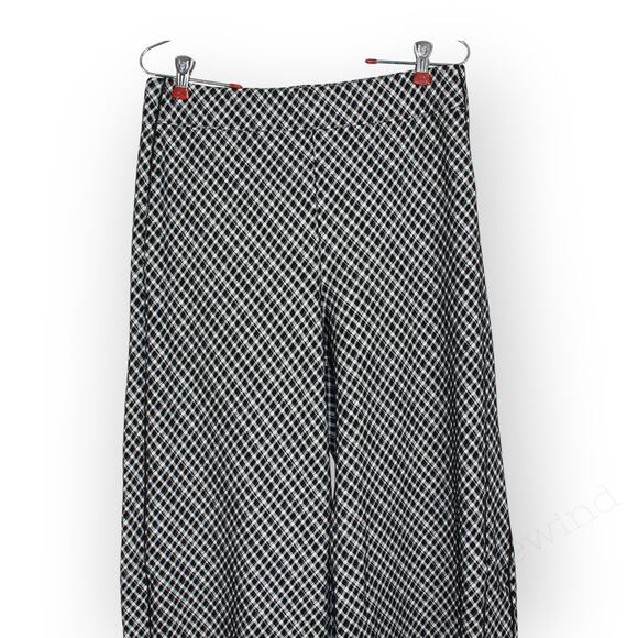 Medium Spanx Perfect Fit Ponte Jacquard Wide-Leg Pants Check Plaid High-Waist - Picture 10 of 13